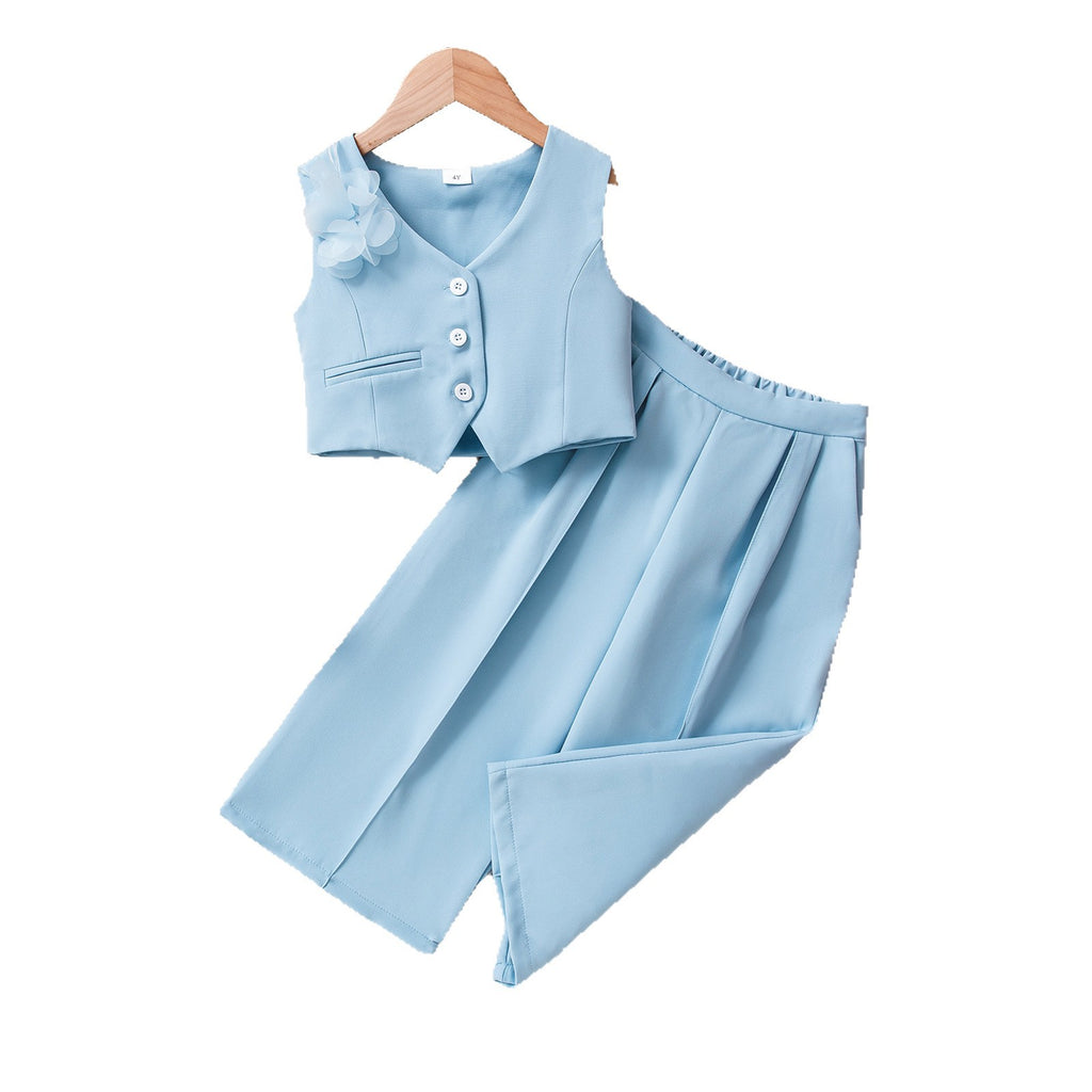 V-neck top and pants set