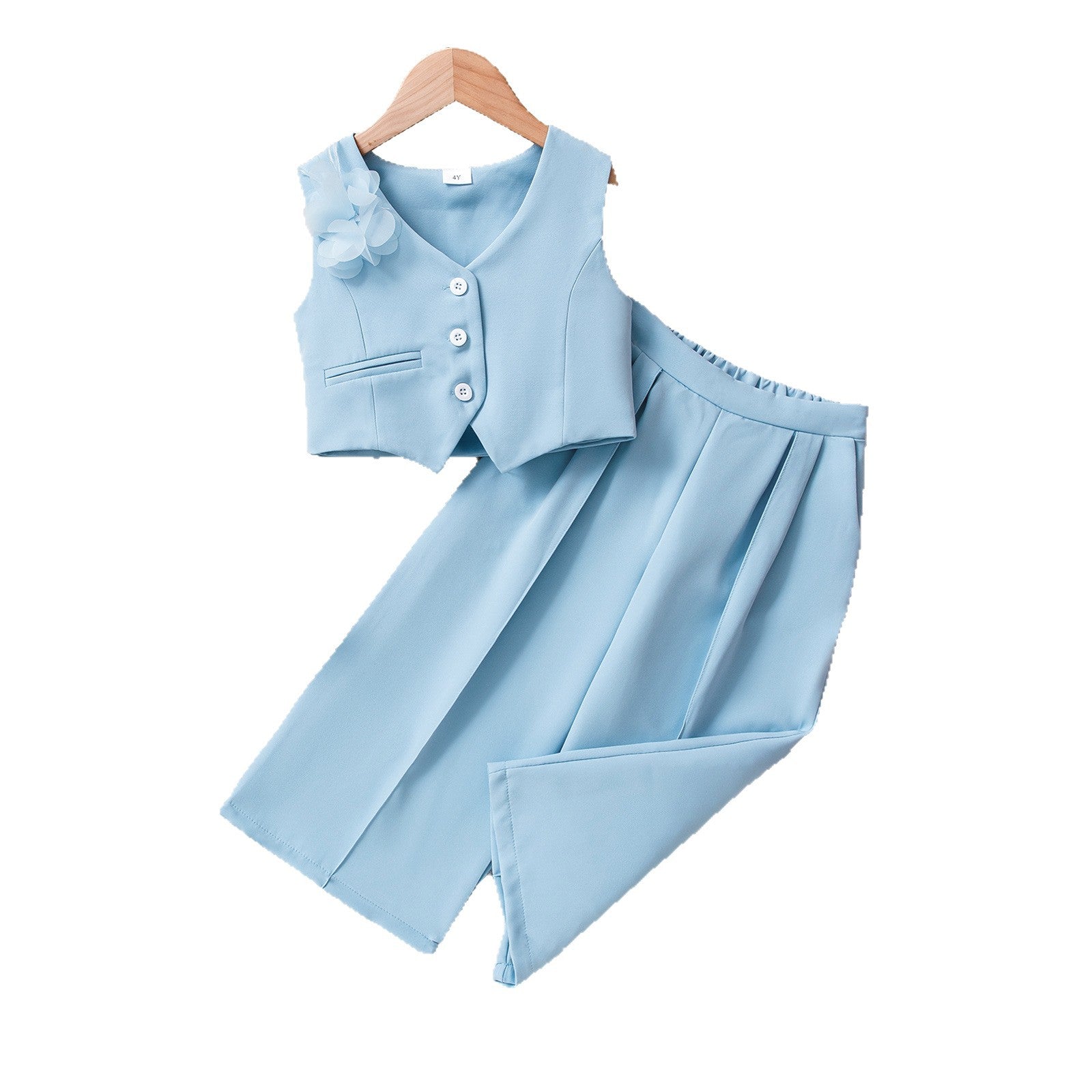 V-neck top and pants set
