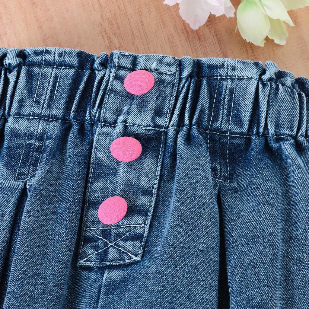 Sleeveless top denim pants set