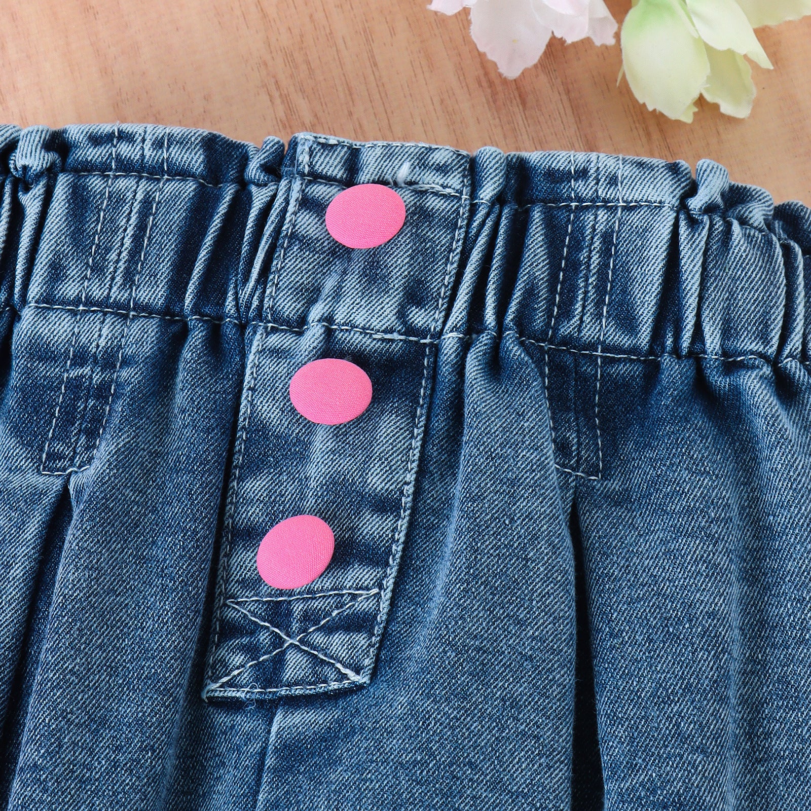 Sleeveless top denim pants set