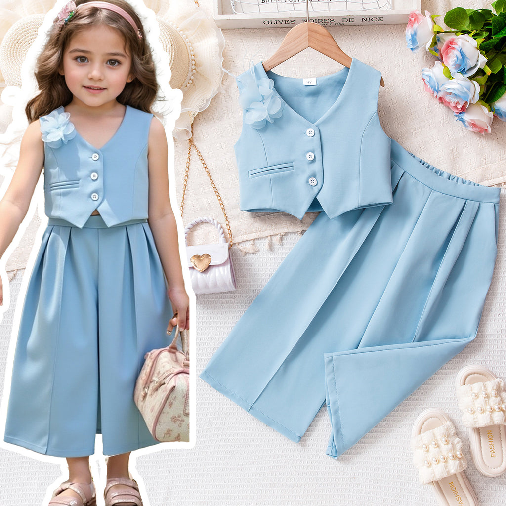 V-neck top and pants set