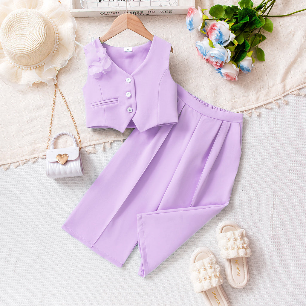 V-neck top and pants set
